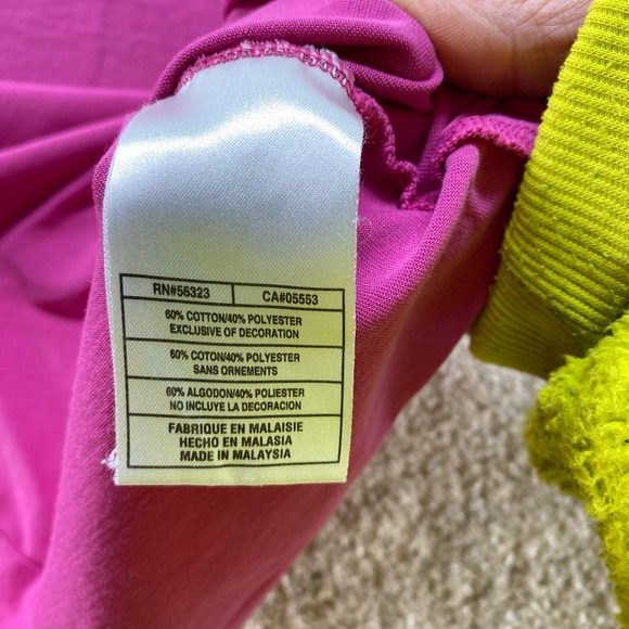 Nike Performance Tank Top Womens Large Pink Yellow Crew Neck Swoosh Logo - Picture 3 of 8